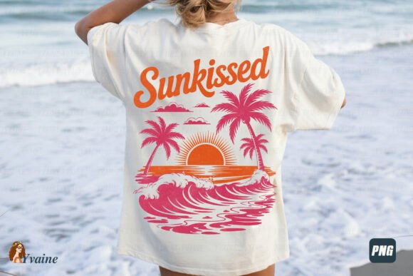 Download Summer Sunkissed Retro Beach Sunset PNG - Premium Resources