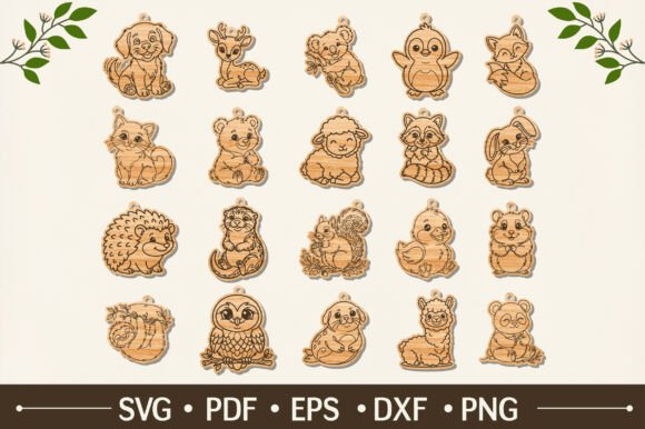 Download Cute Animal Keychain Engraving Bundle - Cute Collection