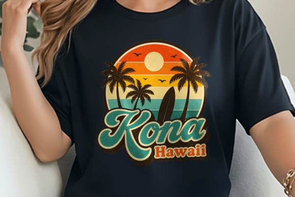 Download Kona Hawaii Vintage Sunset Palm Tree PNG - Sunset Collection