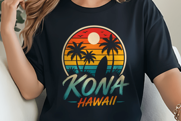 Download Kona Hawaii Surf Retro Circle Sunset PNG - Sunset Collection