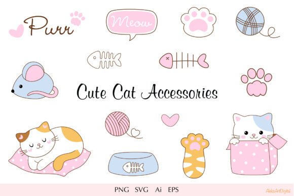 Download Cute Kawaii Cat Accessories Part 3 - Cute Collection